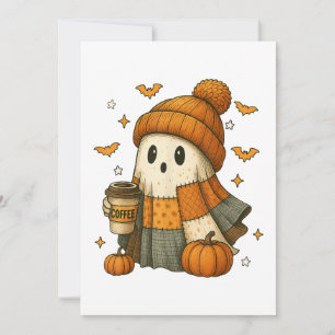 Schattig spookdrinken koffie Halloween Feestdagenkaart