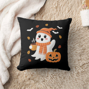 Schattig spookdrinkt ijskoude koffie Halloween  Kussen