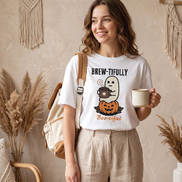 Schattig spookdrinkt koffie Halloween T-shirt