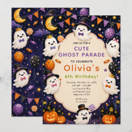 Schattig spookfeest verjaardag kaart