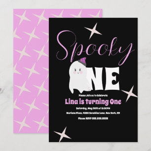 Schattig spookhuis Halloween verjaardag Spooky One Kaart