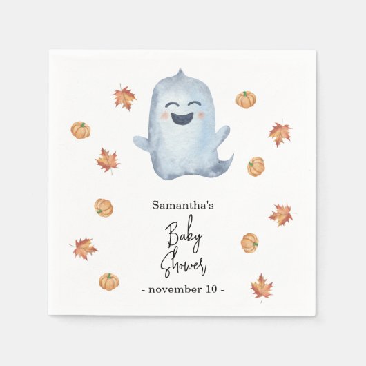 Schattig spookje - babyshower servet (Voorkant)