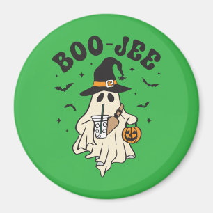 Schattig spookje boe met ijskoude koffie magneet