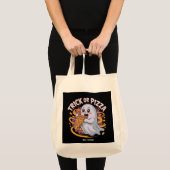 Schattig spookje dat pizza eet Leuke en griezelige Tote Bag (Voorkant (product))