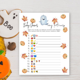 Schattig spookje - Emoji-plaatjesgokspel babyshowe