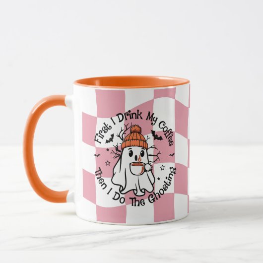 Schattig spookje herfst pompoen kruid roze mok (Links)