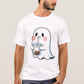 Schattig spookje met Boba-theebubbels Kawaii  T-shirt