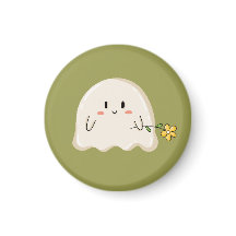 Schattig spookje met een gele bloem