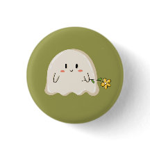 Schattig spookje met een gele bloem