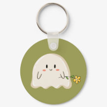 Schattig spookje met een gele bloem
