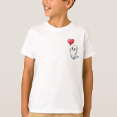 Schattig spookje met hartballon kinderen t-shirt (Voorkant)