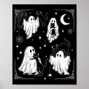 Schattig spookje met kat grappige Halloween mannen Poster