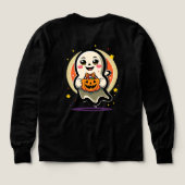Schattig spookje met pompoen snoep emmer Retro Hal (Achterkant)