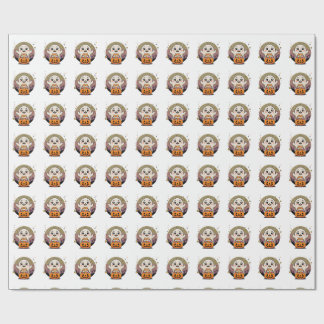 Schattig spookje met pompoen snoep emmer Retro Hal Cadeaupapier