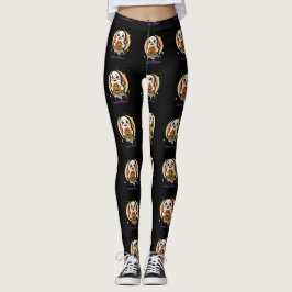 Schattig spookje met pompoen snoep emmer Retro Hal Leggings