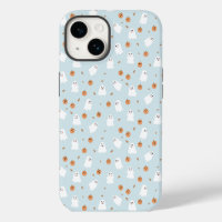 Schattig spookje & pompoen blauw Halloween patroon