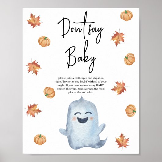 Schattig spookje - zeg geen baby poster (Voorkant)