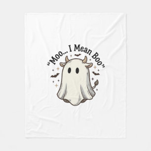 Schattig spookkoe Halloween Moo ik bedoel Boo shir Fleece Deken