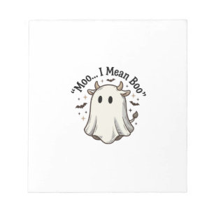 Schattig spookkoe Halloween Moo ik bedoel Boo Shir Notitieblok