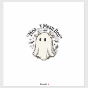 Schattig spookkoe Halloween-moo ik bedoel Boo shir Sticker