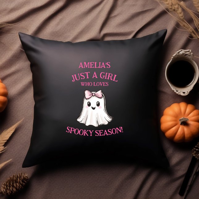 Schattig spookseizoen Halloween  Kussen (Just a girl who loves spooky season cute custom Halloween Pillow)