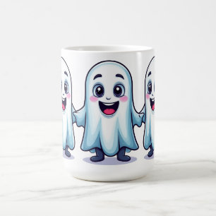 Schattig spooktrio hand in hand Halloween-vrienden Koffiemok