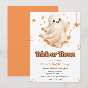Schattig spooky trick-or-treat verjaardagsfeestje kaart