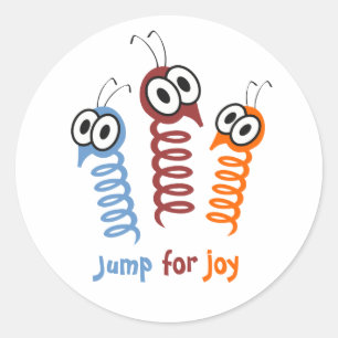 Schattig spring voor vreugde citaat grappig ronde sticker