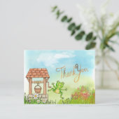Schattig springen kikker door een put Dank U Briefkaart (Staand voorkant)