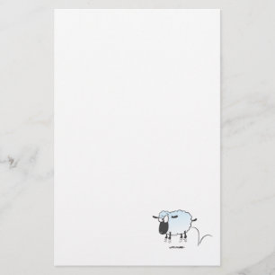 schattig springend lam schaap cartoon briefpapier
