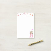 Schattig sprookje en bloemen op witte Post-it-noti Post-it® Notes (Op bureau)