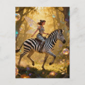Schattig sprookje en haar zebra briefkaart (Voorkant)