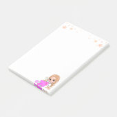 Schattig sprookje in roze op wit post-it® notes (Schuin)