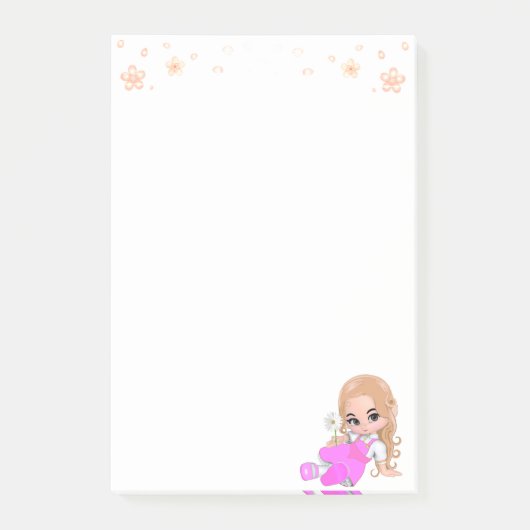 Schattig sprookje in roze op wit post-it® notes (Voorkant)