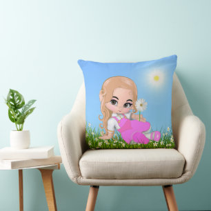Schattig sprookje & madeliefjes kussen