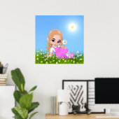Schattig Sprookje & Madeliefjes Poster (Thuiskantoor)