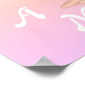 Schattig sprookje & monogram op roze tinten poster (Hoek)