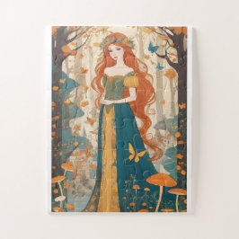 Schattig sprookjesachtig personage in een fantasie legpuzzel