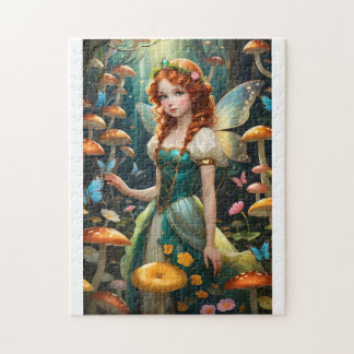 Schattig sprookjesachtig personage in een fantasie legpuzzel