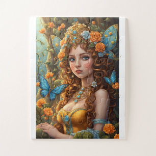 Schattig sprookjesachtig personage in een fantasie legpuzzel
