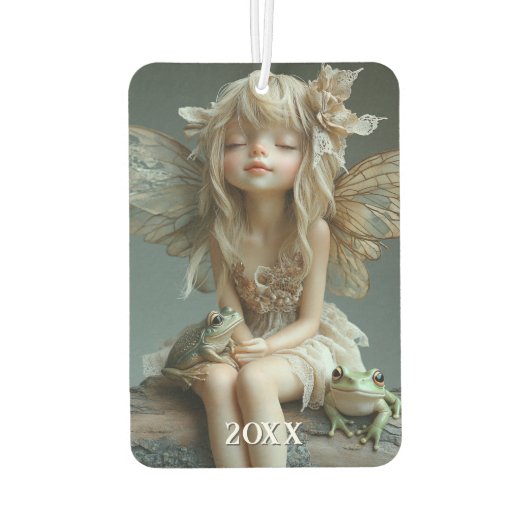 Schattig Sprookjesbeeldje Wings Green Frogs Luchtverfrisser (Achterkant)