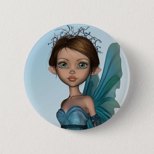 Schattig sprookjeselfje ronde button 5,7 cm (Voorkant)