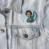 Schattig sprookjeselfje ronde button 5,7 cm (In situ)