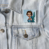 Schattig sprookjesfiguur vierkante button 5,1 cm (In situ)