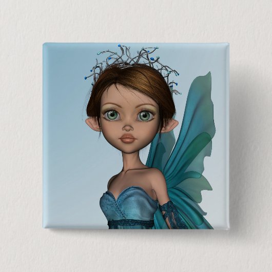 Schattig sprookjesfiguur vierkante button 5,1 cm (Voorkant)