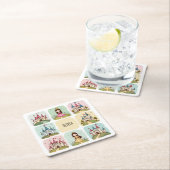 Schattig sprookjeskasteel en prinses Doodles Kartonnen Onderzetters (Insitu)