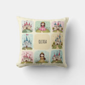 Schattig sprookjeskasteel en prinses Doodles Kussen (Voorkant)