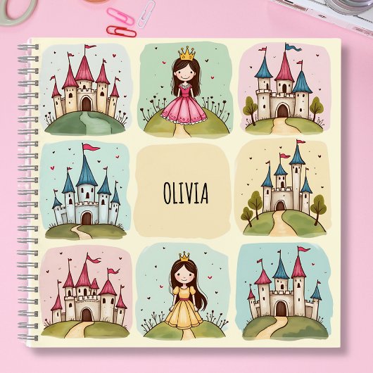 Schattig sprookjeskasteel en prinses Doodles Notitieboek