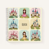 Schattig sprookjeskasteel en prinses Doodles Notitieboek (Voorkant)