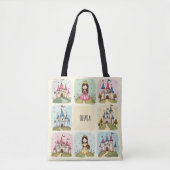 Schattig sprookjeskasteel en prinses Doodles Tote Bag (Voorkant)